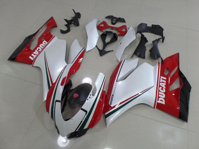 Ducati 1199 2011-2014 Motorrad Verkleidung - Weiß Rot Ducati 1199 2011-2014 Motorrad Verkleidung - Weiß Rot