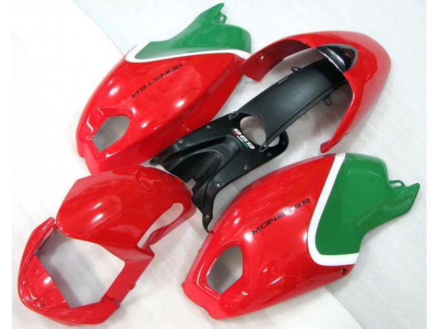 Ducati Monster 696 2008-2012 Motorrad Verkleidungen - Rot Grün Monster