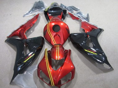 Honda CBR 1000 RR 2006-2007 Motorrad Verkleidungen - Schwarz Rot Gelb