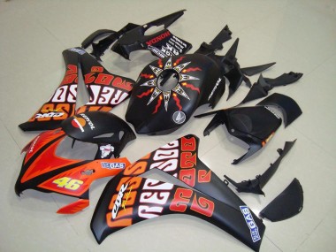 Honda CBR 1000 RR 2008-2011 Motorrad Verkleidungen - Rossi Matt Schwarz