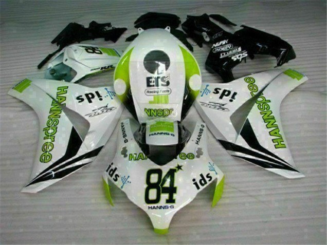 Honda CBR 1000 RR 2008-2011 Motorrad Verkleidungen - Weiß Grün Hannspree 84