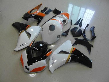 Honda CBR 1000 RR 2008-2011 Motorrad Verkleidungen - Weiß Und Schwarz Und Orange Rennen