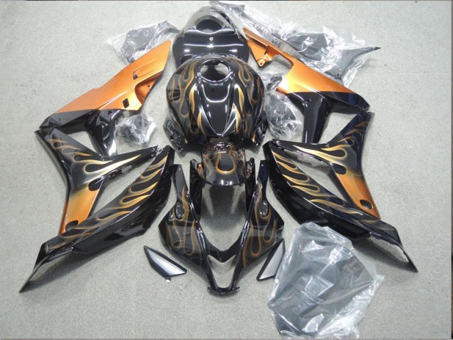 Honda CBR 600 RR 2007-2008 Motorrad Verkleidungen - Schwarz Orange Flamme Honda CBR 600 RR 2007-2008 Motorrad Verkleidungen - Schwarz Orange Flamme