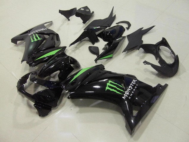 Kawasaki ZX 250R 2008-2012 Motorrad Verkleidungen - Schwarz Grün Monster Energie