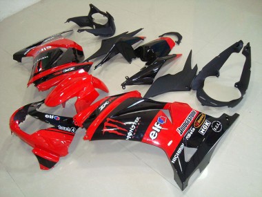 Kawasaki ZX 250R 2008-2012 Motorrad Verkleidungen - Schwarz Rot Monster
