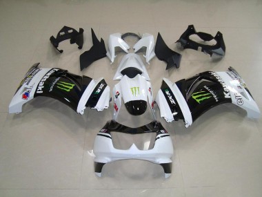 Kawasaki ZX 250R 2008-2012 Motorrad Verkleidungen - Schwarz Weißes Monster