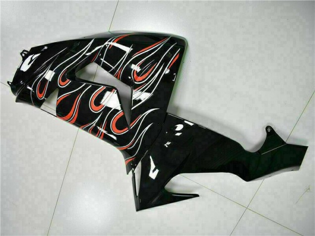 Kawasaki ZX10R 2006-2007 Motorrad Verkleidung - Schwarz rote Flamme Kawasaki ZX10R 2006-2007 Motorrad Verkleidung - Schwarz rote Flamme