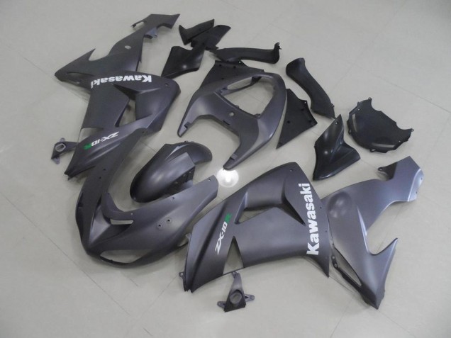 Kawasaki ZX10R 2006-2007 Motorrad Verkleidungen - Grau mit Weißen Aufklebern