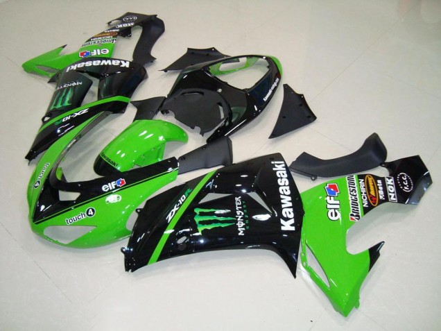 Kawasaki ZX10R 2006-2007 Motorrad Verkleidungen - Grünes Monster