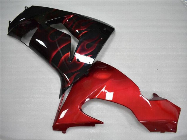 Kawasaki ZX10R 2006-2007 Motorrad Verkleidungen - Rot Flamme