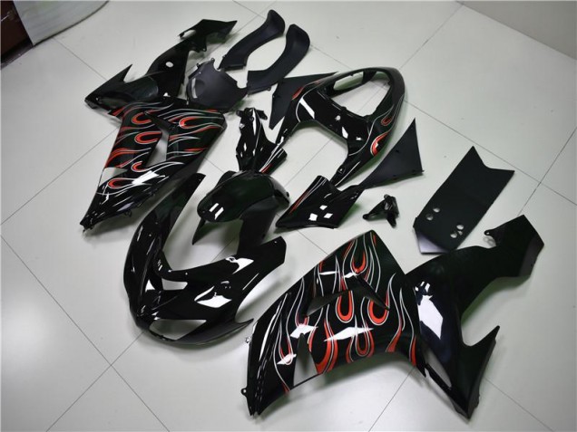 Kawasaki ZX10R 2006-2007 Motorrad Verkleidungen - Schwarz Grau Rot