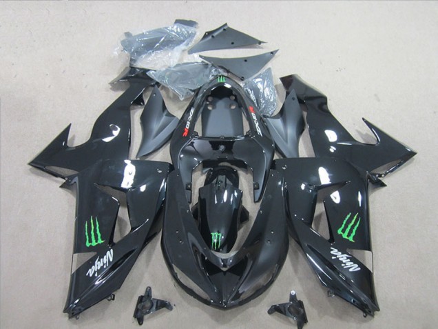 Kawasaki ZX10R 2006-2007 Motorrad Verkleidungen - Schwarz Grün Monster Ninja