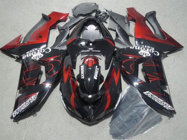 Kawasaki ZX10R 2006-2007 Motorrad Verkleidungen - Schwarz Rot Corona Extra