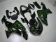 Kawasaki ZX10R 2006-2007 Motorrad Verkleidungen - Schwarze Grüne Flamme