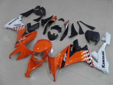 Kawasaki ZX10R 2008-2010 Motorrad Verkleidungen - Orange und Weiß