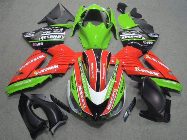 Kawasaki ZX14R ZZR 1400 2006-2011 Motorrad Verkleidungen - Rot Grün Motocard Kawasaki ZX14R ZZR 1400 2006-2011 Motorrad Verkleidungen - Rot Grün Motocard