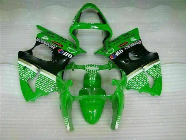 Kawasaki ZX6R 2000-2002 Motorrad Verkleidung - Grün Schwarz Kawasaki ZX6R 2000-2002 Motorrad Verkleidung - Grün Schwarz