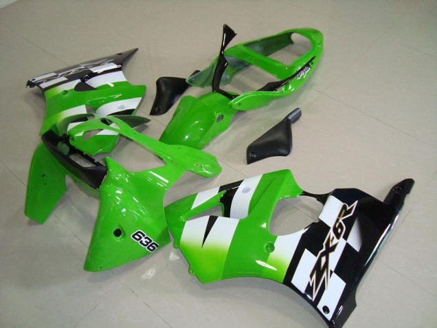 Kawasaki ZX6R 2000-2002 Motorrad Verkleidung & Plastik - Grün Schwarz