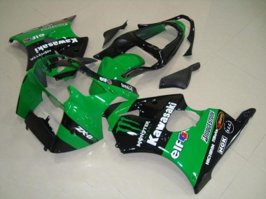 Kawasaki ZX6R 2000-2002 Motorrad Verkleidungen - Grünes Monster