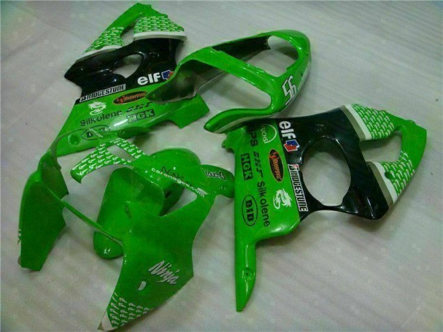 Kawasaki ZX6R 2000-2002 Motorrad Verkleidungen & Plastik - Grün Schwarz