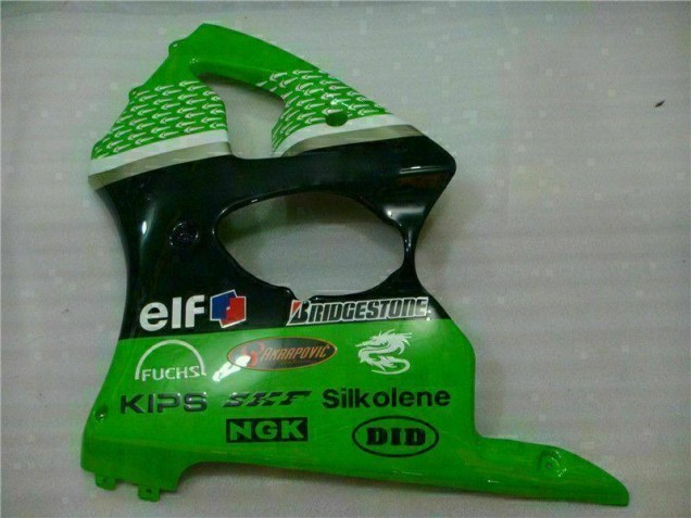 Kawasaki ZX6R 2000-2002 Motorrad Verkleidungen & Plastik - Grün Schwarz