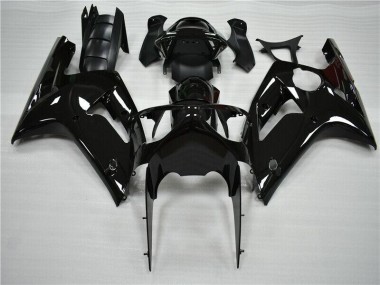 Kawasaki ZX6R 2003-2004 Motorrad Verkleidungen - Glänzend Schwarz
