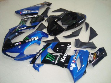 Kawasaki ZX6R 2005-2006 Motorrad Verkleidungen - Blau Monster