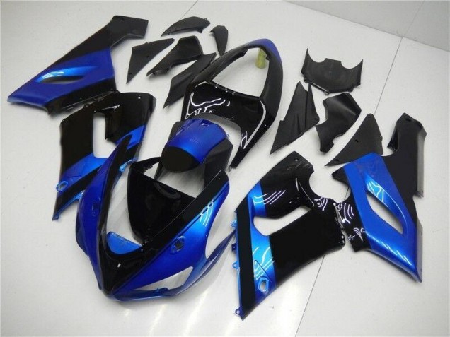 Kawasaki ZX6R 2005-2006 Motorrad Verkleidungen - Blau Schwarz Kawasaki ZX6R 2005-2006 Motorrad Verkleidungen - Blau Schwarz