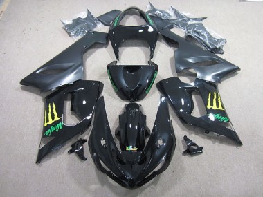 Kawasaki ZX6R 2005-2006 Motorrad Verkleidungen - Schwarzer Grün Ninja
