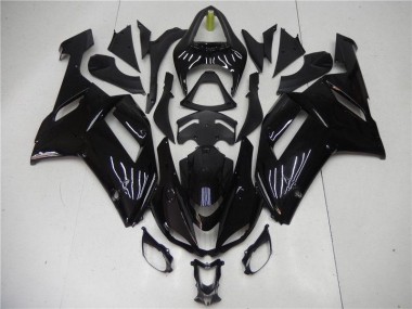 Kawasaki ZX6R 2007-2008 Motorrad Verkleidung - Glänzend Schwarz