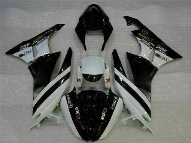 Kawasaki ZX6R 2009-2012 Motorrad Verkleidung - Schwarz Weiß 3M Touch4