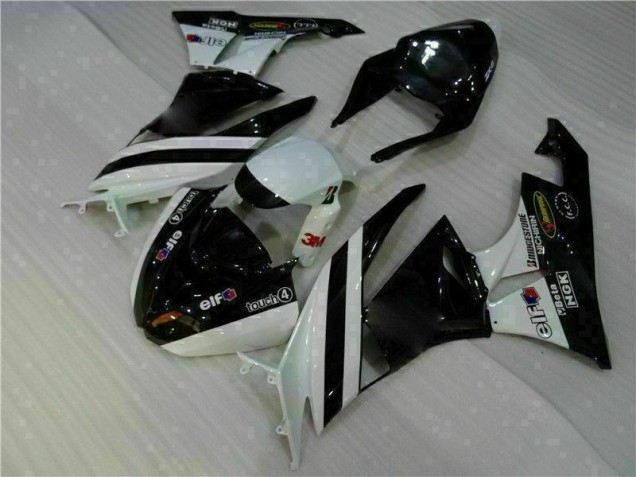 Kawasaki ZX6R 2009-2012 Motorrad Verkleidung - Schwarz Weiß 3M Touch4