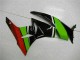 Kawasaki ZX6R 2009-2012 Motorrad Verkleidungen - Schwarz Grün Rot
