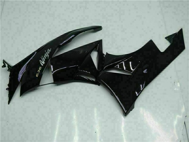 Kawasaki ZX6R 2009-2012 Motorrad Verkleidungen - Schwarz Weiß Ninja 636