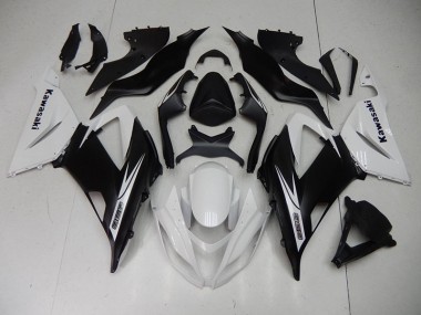 Kawasaki ZX6R 2013-2018 Motorrad Verkleidungen - Schwarz Weiß
