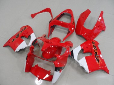 Kawasaki ZX9R 2000-2001 Motorrad Verkleidungen - Rot und Weiß