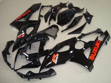 Suzuki GSXR 1000 K5 2005-2006 Motorrad Verkleidungen - Glänzend schwarz Roter Aufkleber