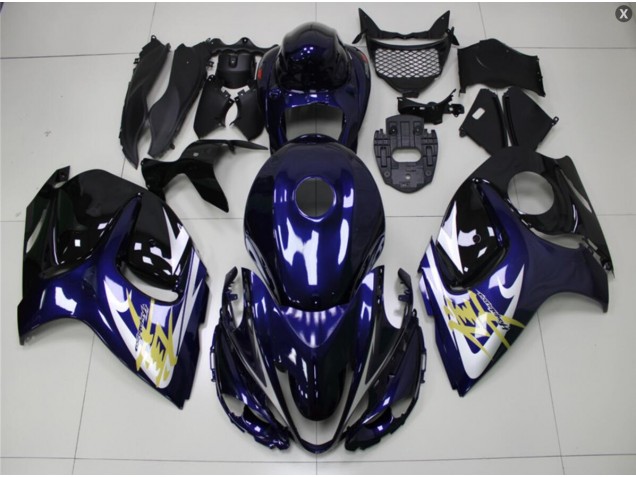 Suzuki GSXR 1300 Hayabusa 2008-2019 Motorrad Verkleidungen - Blau Gold