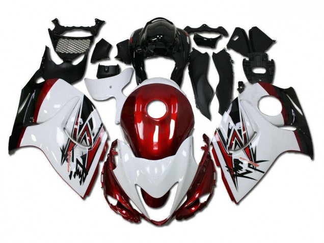 Suzuki GSXR 1300 Hayabusa 2008-2019 Motorrad Verkleidungen - Weiß Rot