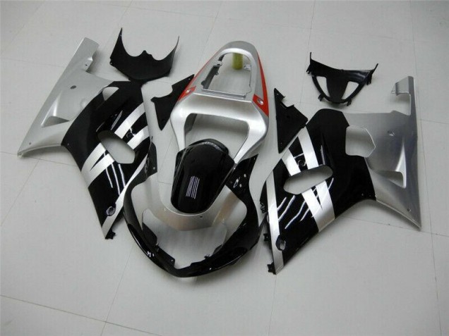 Suzuki GSXR 600 / 750 K1 K2 K3 2001-2003 Motorrad Verkleidungen - Schwarz Silber Suzuki GSXR 600 / 750 K1 K2 K3 2001-2003 Motorrad Verkleidungen - Schwarz Silber