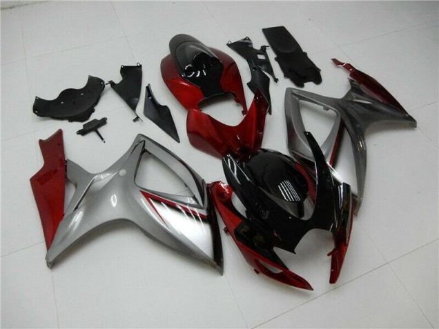 Suzuki GSXR 600 / 750 K6 2006-2007 Motorrad Verkleidungen - Rot Silber