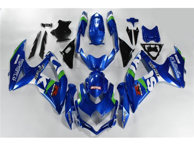 Suzuki GSXR 600 / 750 K8 2008-2010 Motorrad Verkleidungen - Blau Weiß Grün