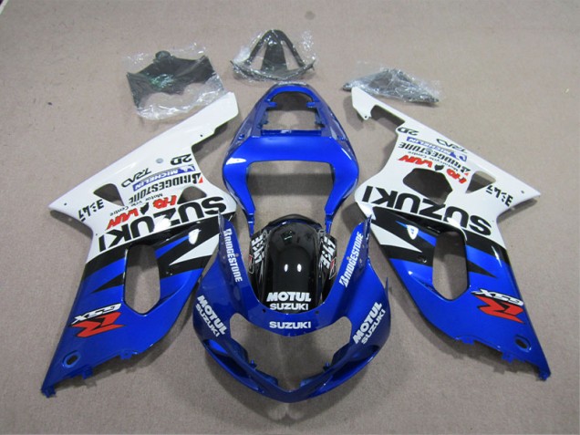 Suzuki GSXR 600 K1 K2 K3 2001-2003 Motorrad Verkleidung - Blau Weiß Motul Suzuki GSXR 600 K1 K2 K3 2001-2003 Motorrad Verkleidung - Blau Weiß Motul