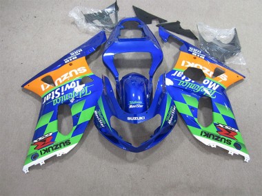 Suzuki GSXR 600 K1 K2 K3 2001-2003 Motorrad Verkleidungen - BlauGrün Telefumia Movistar