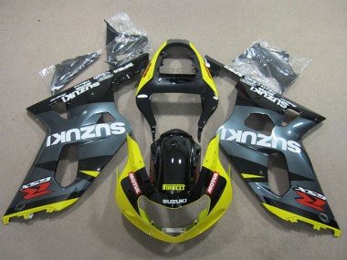 Suzuki GSXR 600 K1 K2 K3 2001-2003 Motorrad Verkleidungen - Schwarz Gelb Motul