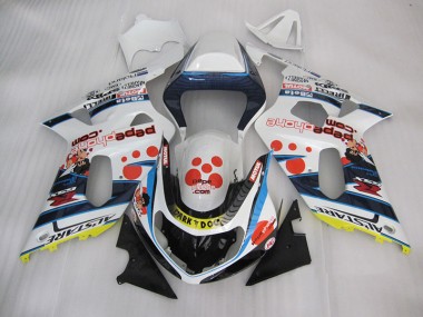 Suzuki GSXR 600 K1 K2 K3 2001-2003 Motorrad Verkleidungen - Weiß Blau Dunkel Hund
