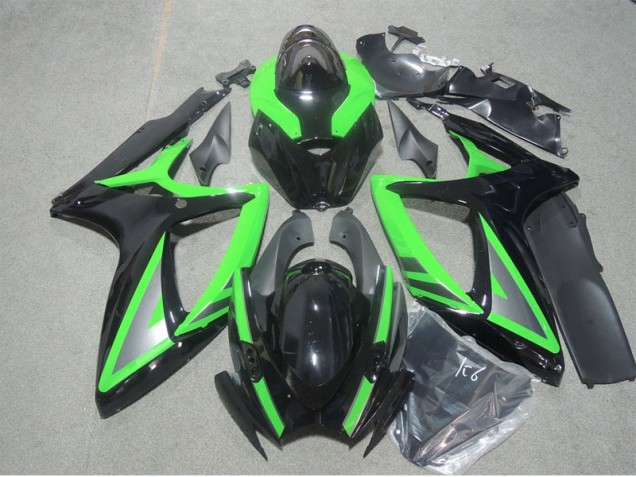 Suzuki GSXR 600 K6 2006-2007 Motorrad Verkleidung - Schwarz Grün Suzuki GSXR 600 K6 2006-2007 Motorrad Verkleidung - Schwarz Grün