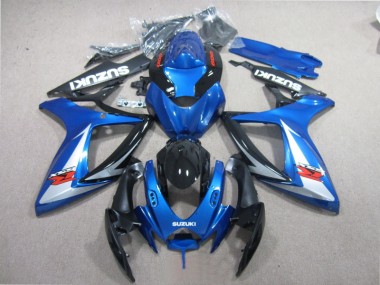Suzuki GSXR 600 K6 2006-2007 Motorrad Verkleidungen - Blau Schwarz Weiß