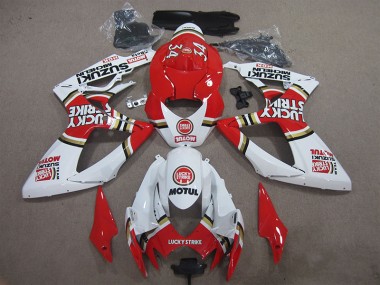 Suzuki GSXR 600 K6 2006-2007 Motorrad Verkleidungen - Rot Weiß Lucky Strike Motul