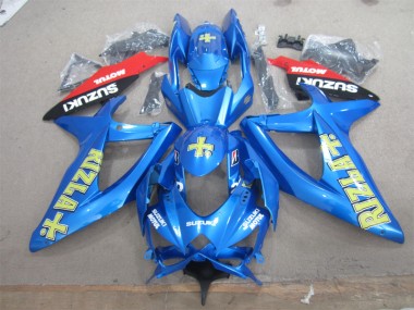 Suzuki GSXR 600 K8 2008-2010 Motorrad Verkleidungen - Blau Gelb Rizla Weiß Motul